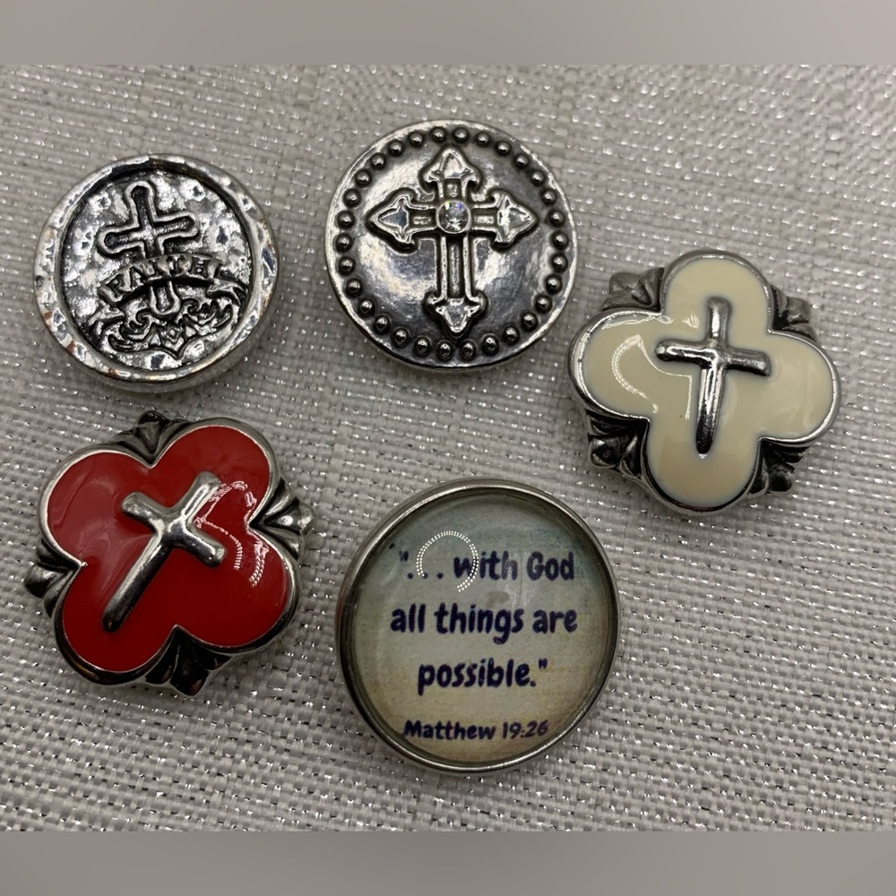 FAITH BUNDLE - Set of 5 - Snap Button Charms - 18mm/20mm